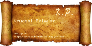 Krucsai Primusz névjegykártya